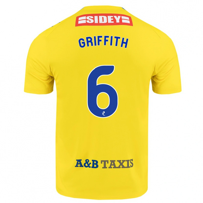 Danxen Criança Camisola Víctor Griffith #6 Amarelo Azul Preto Alternativa 2026/27 Camisa