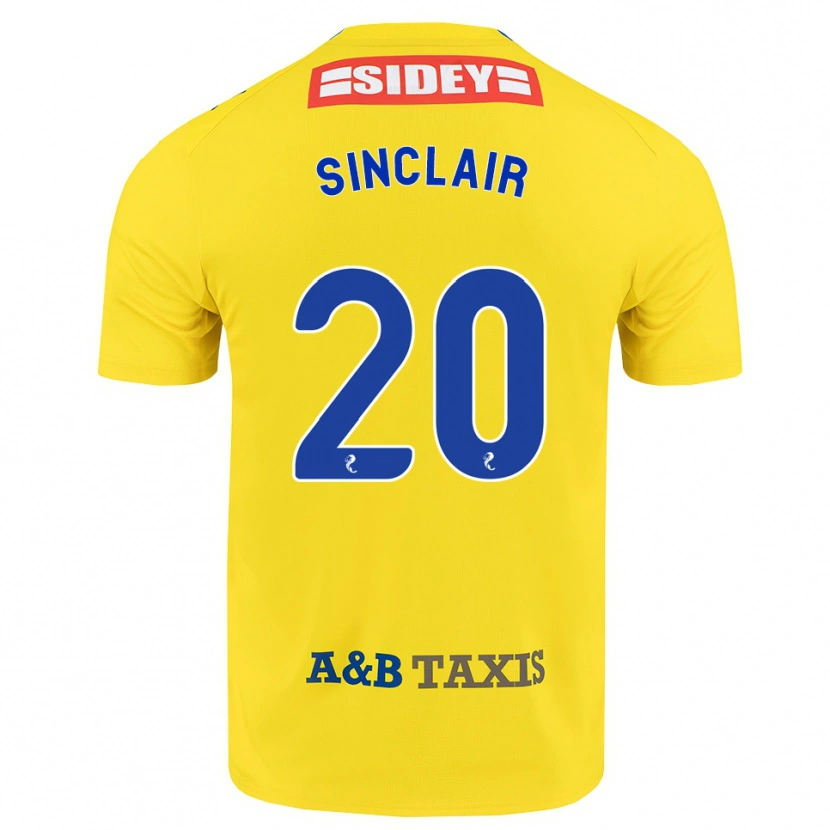 Danxen Criança Camisola Ross Sinclair #20 Amarelo Azul Preto Alternativa 2026/27 Camisa
