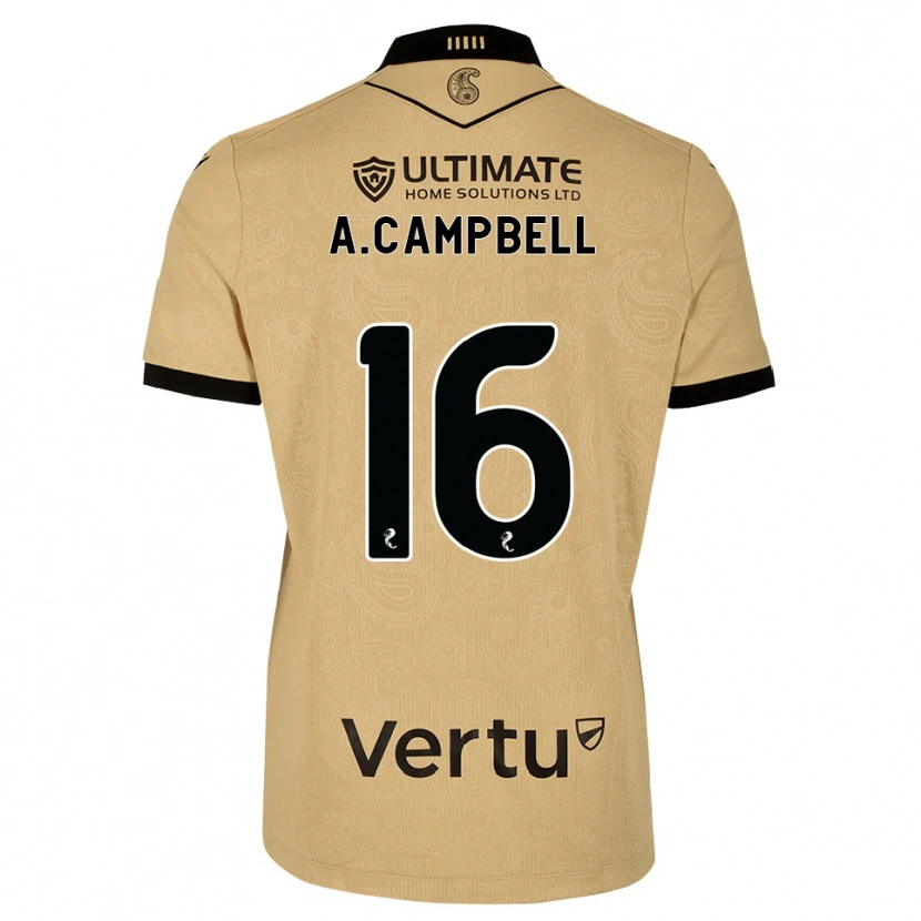 Danxen Criança Camisola Allan Campbell #16 Madeira Queimada Preto Alternativa 2026/27 Camisa