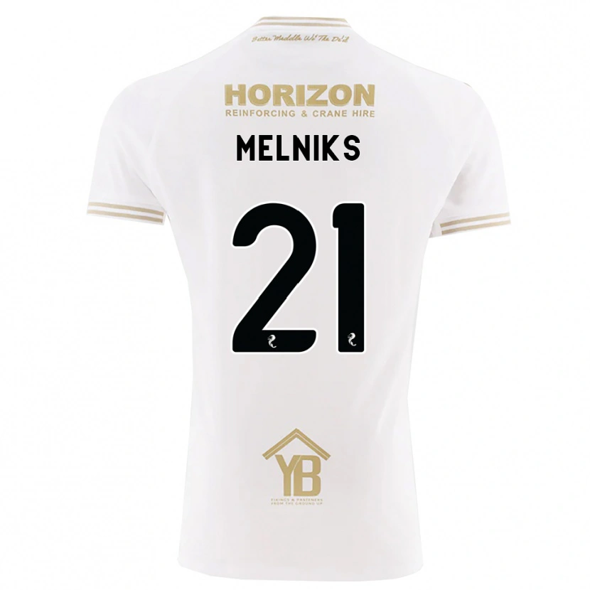 Danxen Criança Camisola Deniss Melniks #21 Trigo Branco Alternativa 2026/27 Camisa