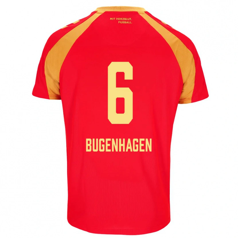 Danxen Criança Camisola Julius Bugenhagen #6 Vermelho Laranja Preto Alternativa 2026/27 Camisa