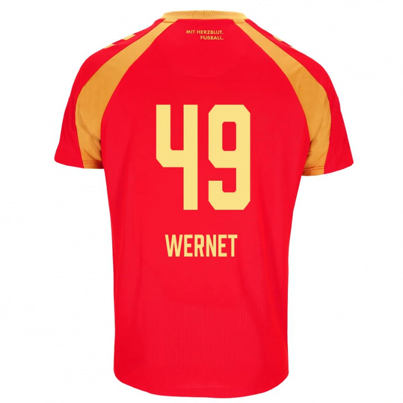 Danxen Criança Camisola Vigo Wernet #49 Vermelho Laranja Preto Alternativa 2026/27 Camisa