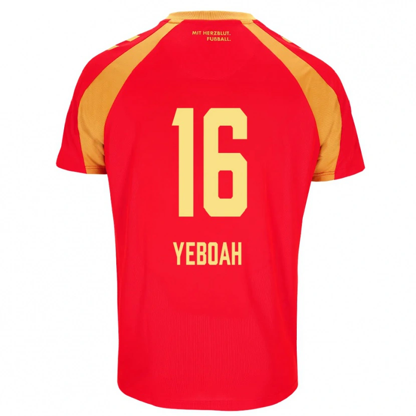 Danxen Criança Camisola Isaaq Yeboah #16 Vermelho Laranja Preto Alternativa 2026/27 Camisa