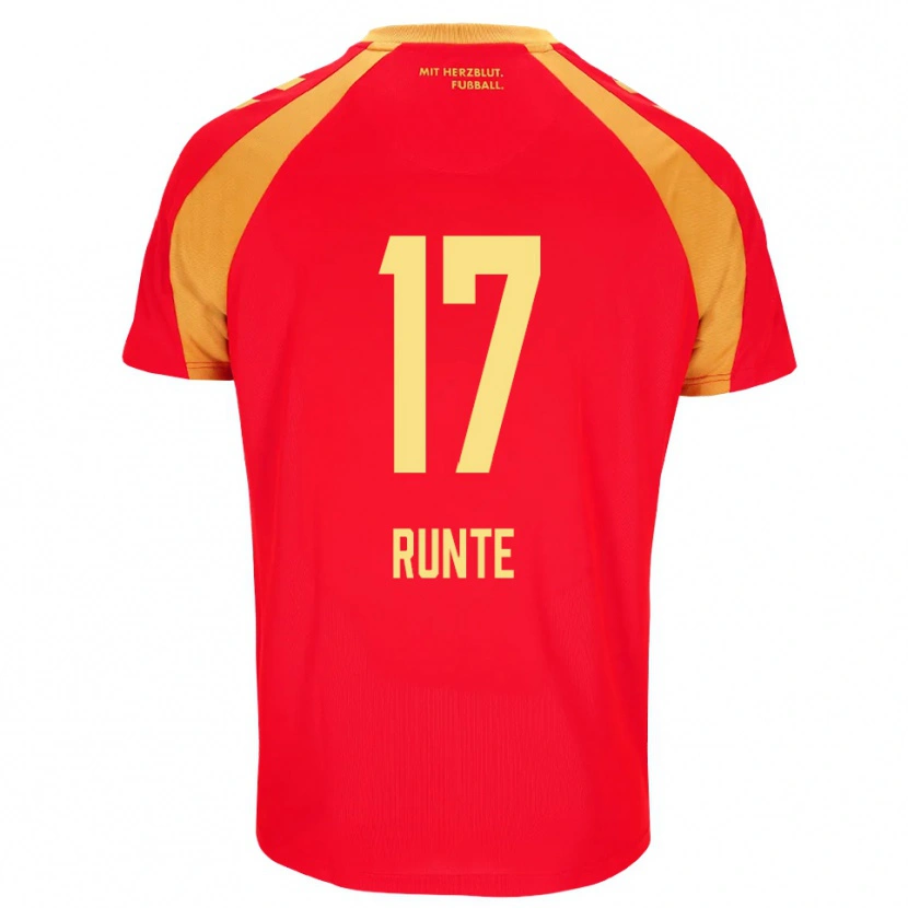 Danxen Criança Camisola Marlon Runte #17 Vermelho Laranja Preto Alternativa 2026/27 Camisa