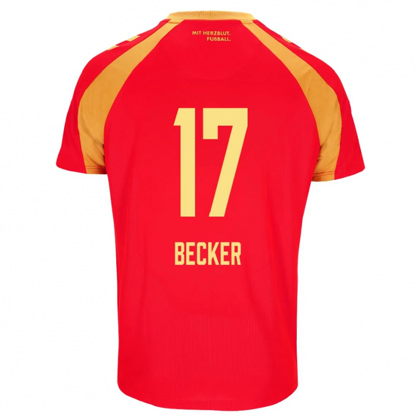 Danxen Criança Camisola Marlon Becker #17 Vermelho Laranja Preto Alternativa 2026/27 Camisa