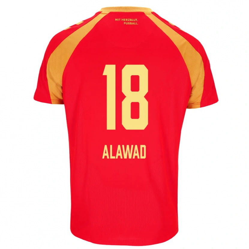 Danxen Criança Camisola Ali Alawad #18 Vermelho Laranja Preto Alternativa 2026/27 Camisa