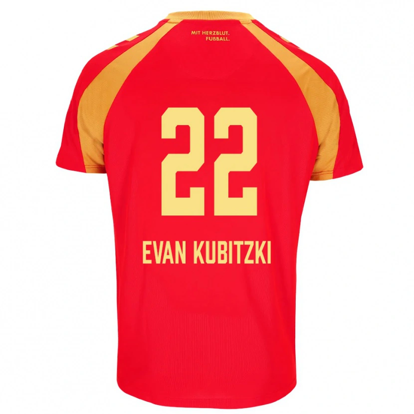 Danxen Criança Camisola Jaden Evan Kubitzki #22 Vermelho Laranja Preto Alternativa 2026/27 Camisa