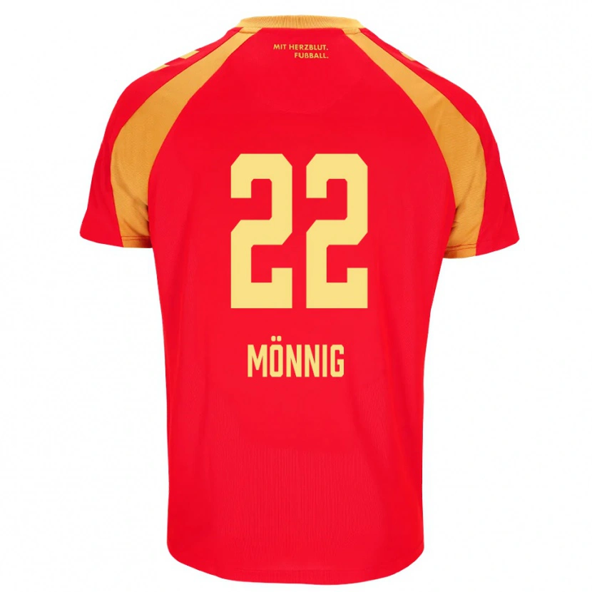 Danxen Criança Camisola Marlon Mönnig #22 Vermelho Laranja Preto Alternativa 2026/27 Camisa