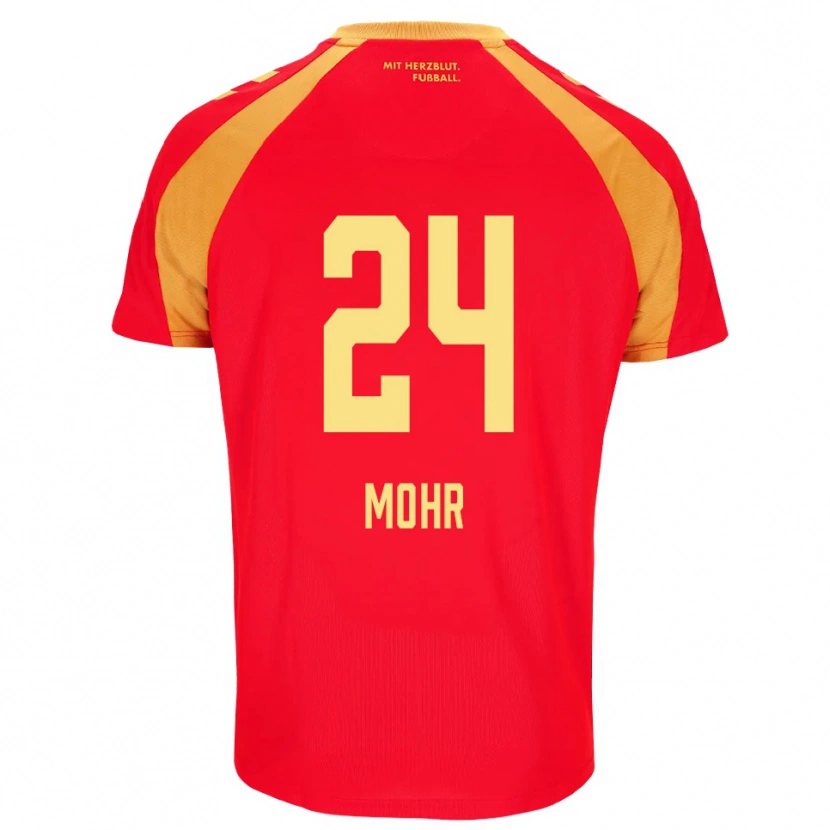 Danxen Criança Camisola Niklas Mohr #24 Vermelho Laranja Preto Alternativa 2026/27 Camisa