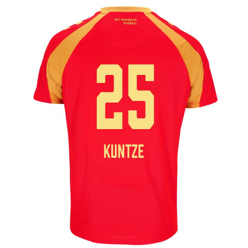 Danxen Criança Camisola Jakob Kuntze #25 Vermelho Laranja Preto Alternativa 2026/27 Camisa