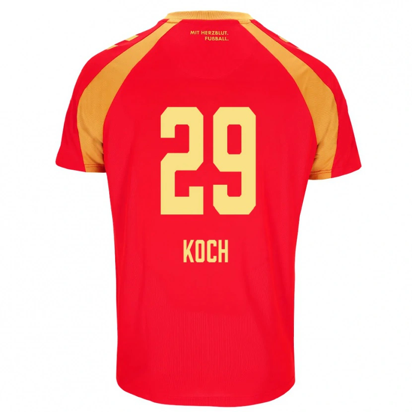 Danxen Criança Camisola Henrik Koch #29 Vermelho Laranja Preto Alternativa 2026/27 Camisa