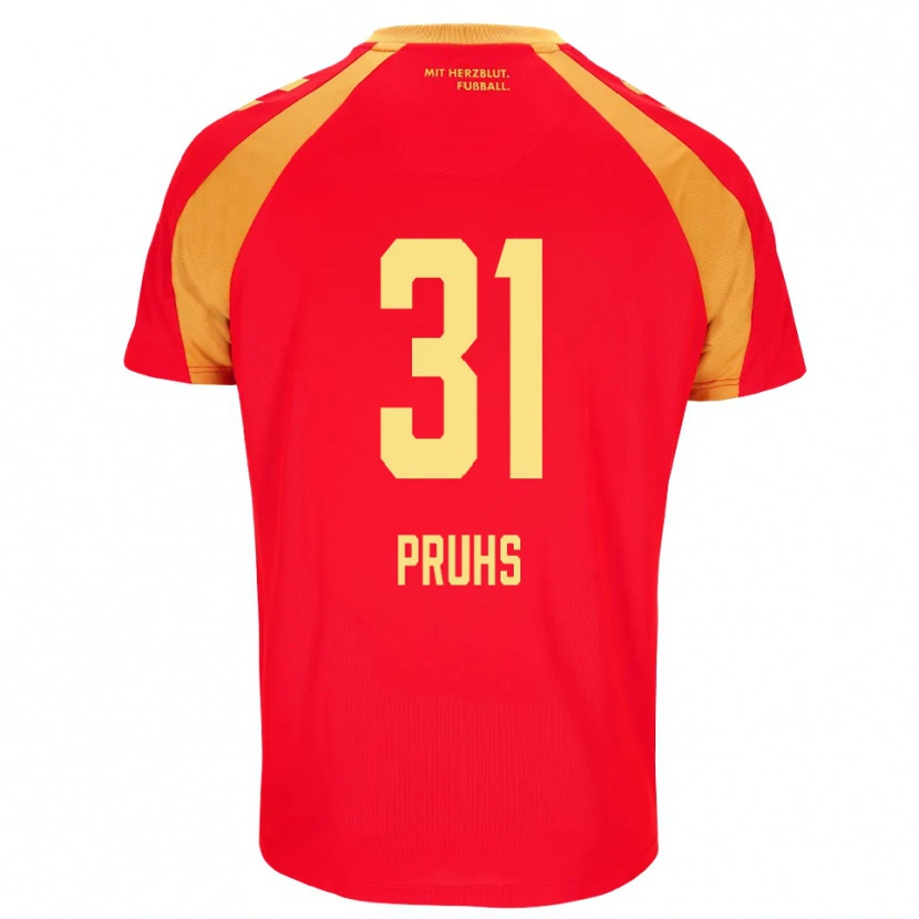 Danxen Criança Camisola Florian Pruhs #31 Vermelho Laranja Preto Alternativa 2026/27 Camisa