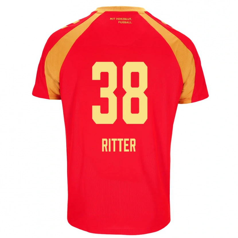 Danxen Criança Camisola Max Ritter #38 Vermelho Laranja Preto Alternativa 2026/27 Camisa
