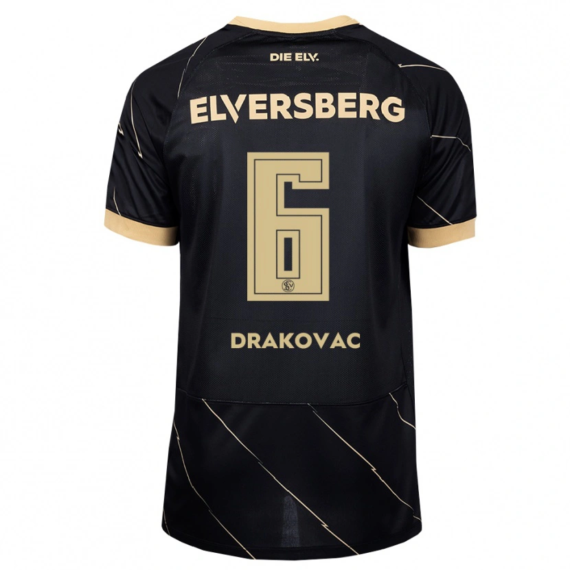 Danxen Criança Camisola Benjamin Drakovac #6 Preto Marrom Alternativa 2026/27 Camisa