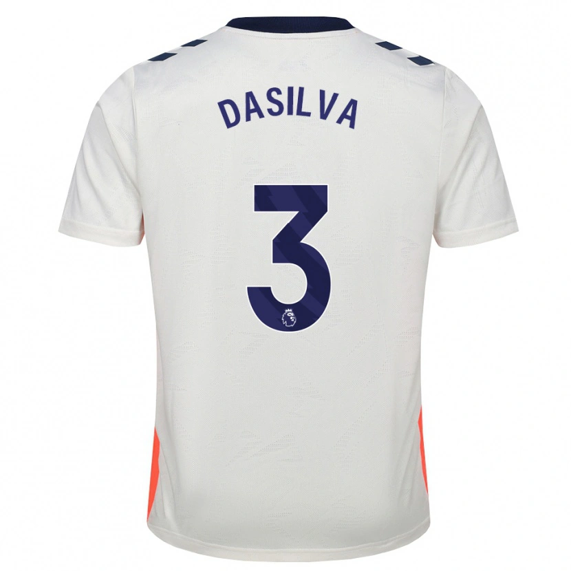 Danxen Criança Camisola Jay Dasilva #3 Branco Laranja Azul Real Alternativa 2026/27 Camisa