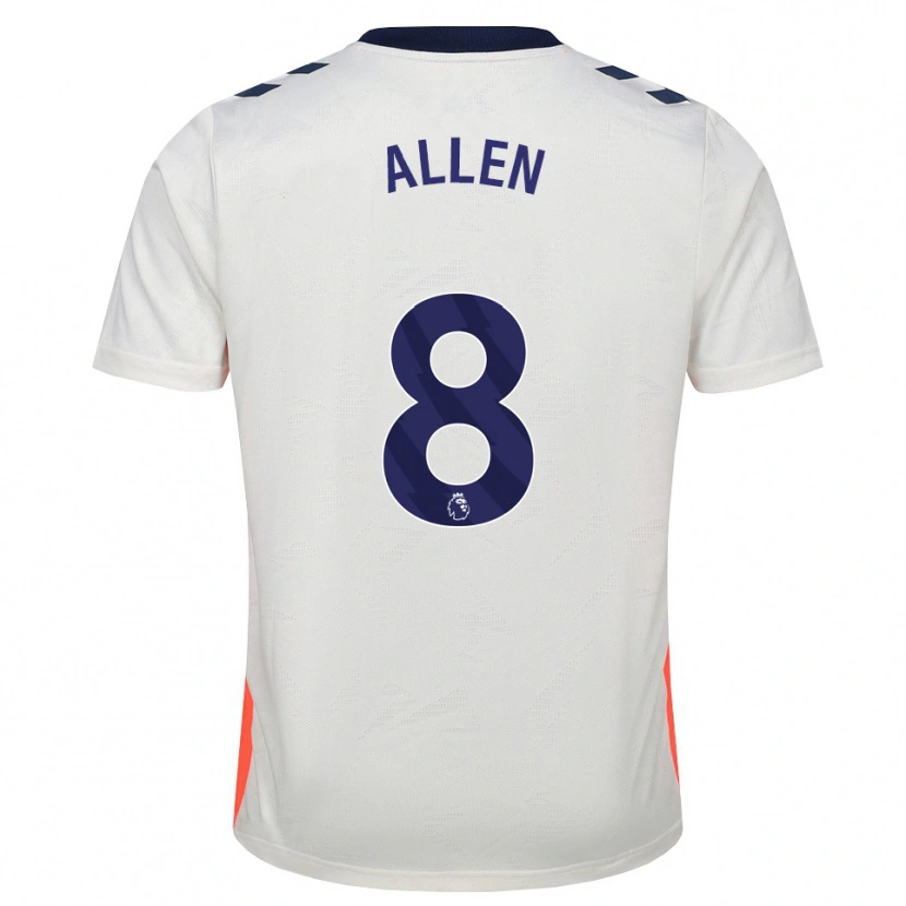 Danxen Criança Camisola Jamie Allen #8 Branco Laranja Azul Real Alternativa 2026/27 Camisa