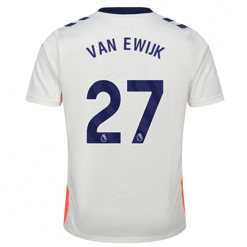 Danxen Criança Camisola Milan Van Ewijk #27 Branco Laranja Azul Real Alternativa 2026/27 Camisa