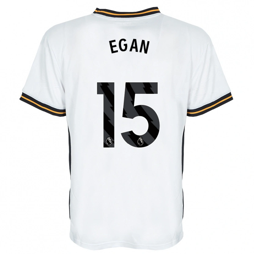Danxen Criança Camisola John Egan #15 Branco Laranja Preto Alternativa 2026/27 Camisa