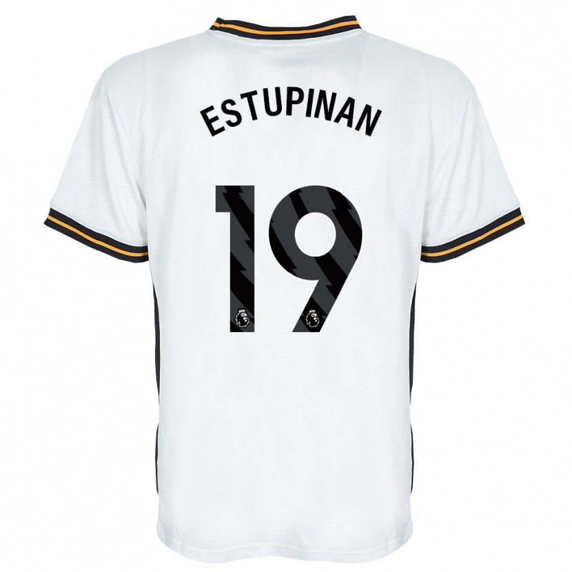 Danxen Criança Camisola Óscar Estupiñán #19 Branco Laranja Preto Alternativa 2026/27 Camisa