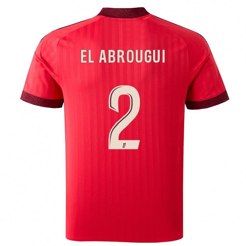 Danxen Criança Camisola Wassim El Abrougui #2 Borgonha Vermelho Branco Alternativa 2026/27 Camisa