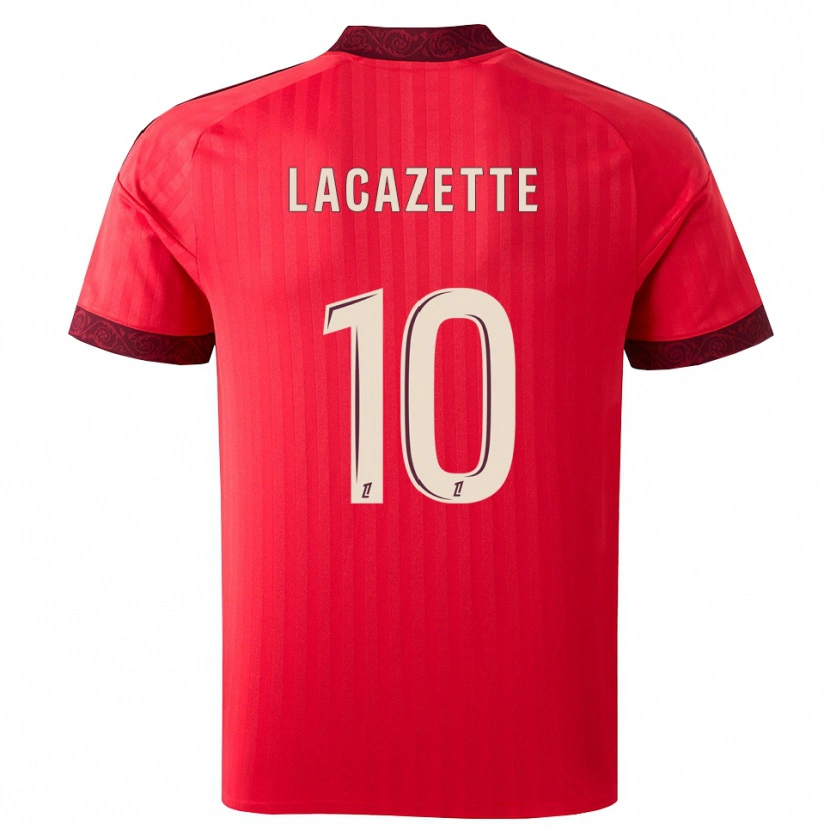 Danxen Criança Camisola Alexandre Lacazette #10 Borgonha Vermelho Branco Alternativa 2026/27 Camisa