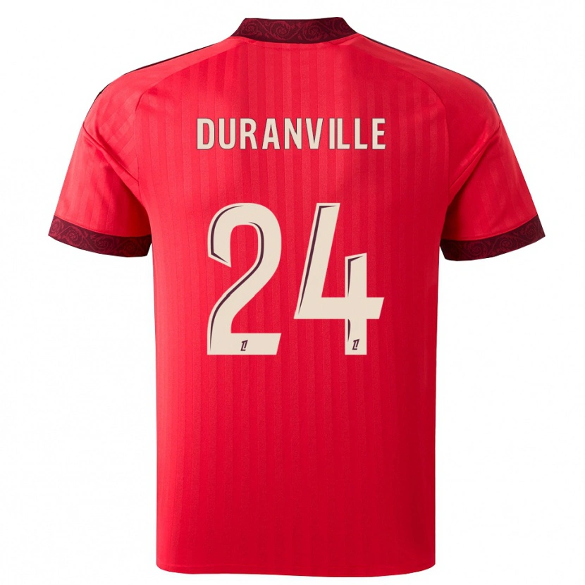Danxen Criança Camisola Julien Duranville #24 Borgonha Vermelho Branco Alternativa 2026/27 Camisa