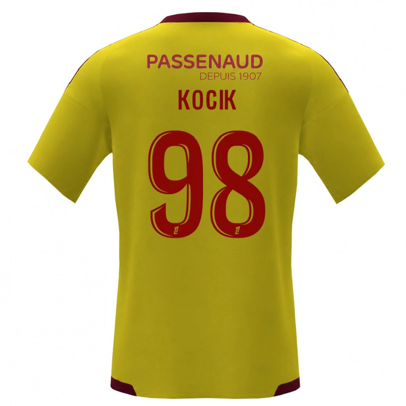 Danxen Criança Camisola Nicolas Kocik #98 Amarelo Vermelho Verde Alternativa 2026/27 Camisa