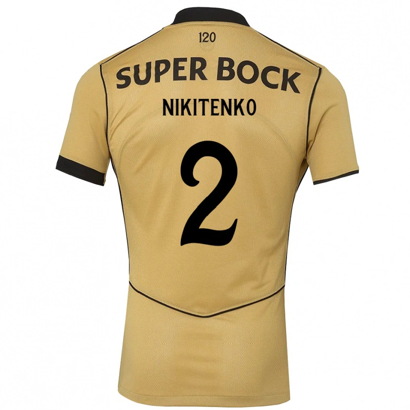 Danxen Criança Camisola Konstantin Nikitenko #2 Goldenrod Preto Alternativa 2026/27 Camisa