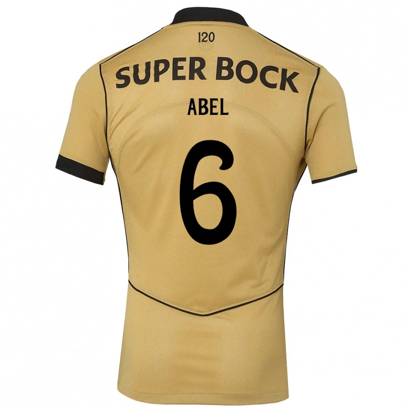 Danxen Criança Camisola Luís Abel #6 Goldenrod Preto Alternativa 2026/27 Camisa