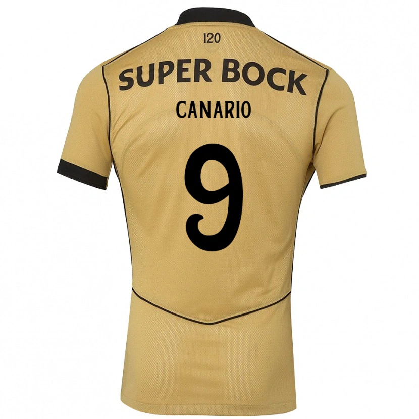 Danxen Criança Camisola Francisco Canário #9 Goldenrod Preto Alternativa 2026/27 Camisa
