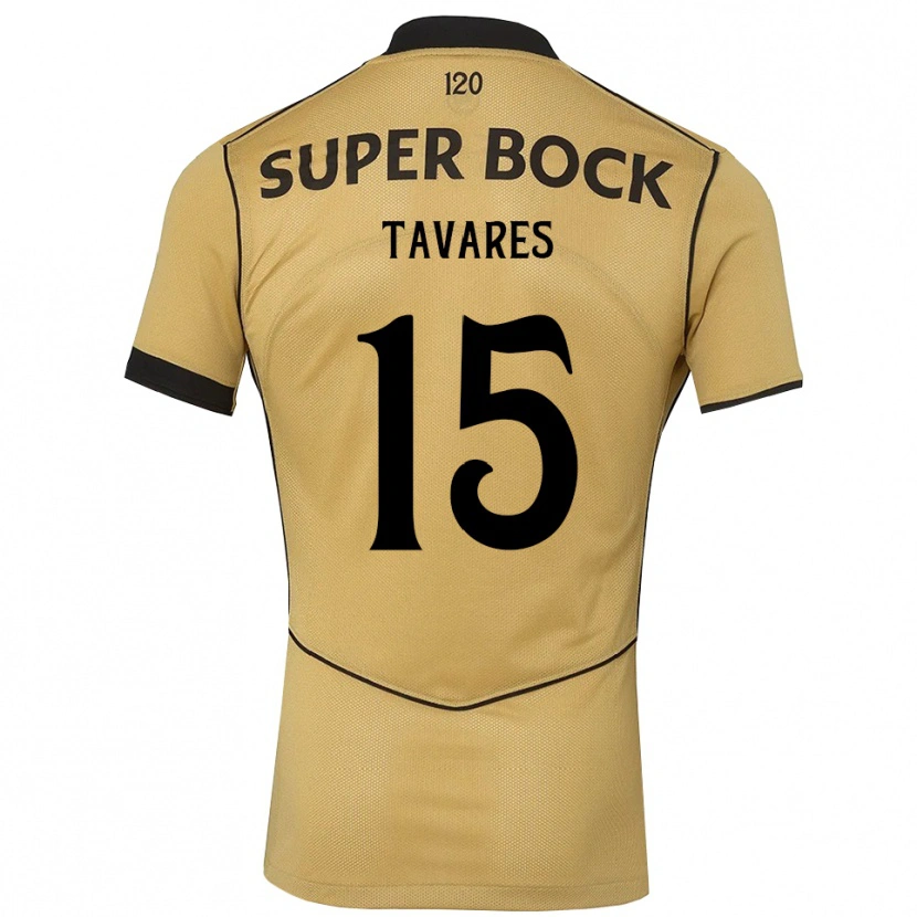 Danxen Criança Camisola Samuel Tavares #15 Goldenrod Preto Alternativa 2026/27 Camisa