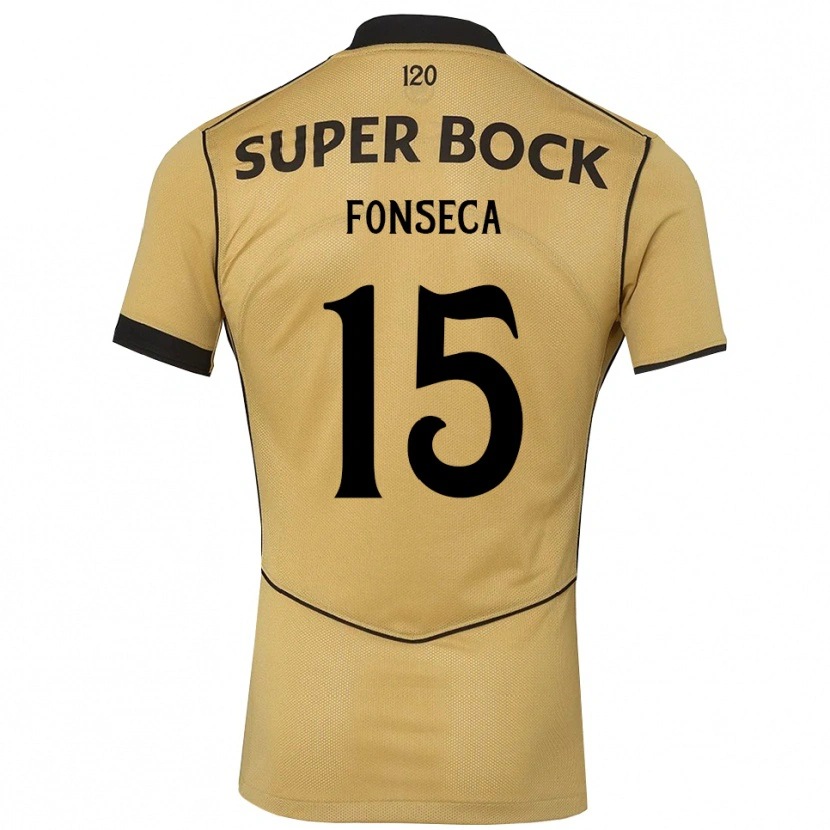 Danxen Criança Camisola Beatriz Fonseca #15 Goldenrod Preto Alternativa 2026/27 Camisa