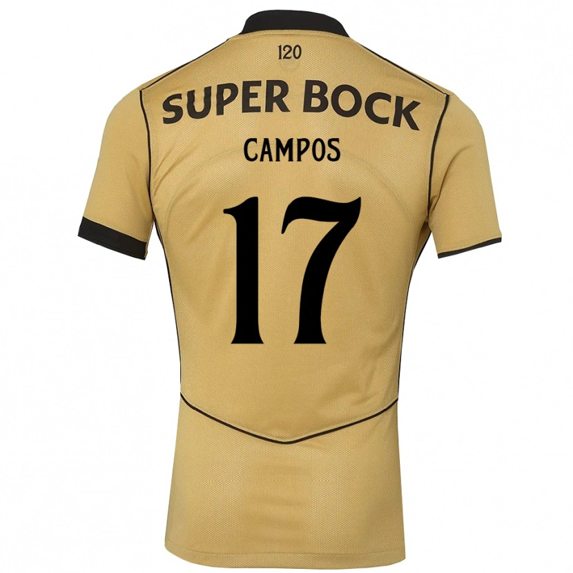 Danxen Criança Camisola Tiago Campos #17 Goldenrod Preto Alternativa 2026/27 Camisa