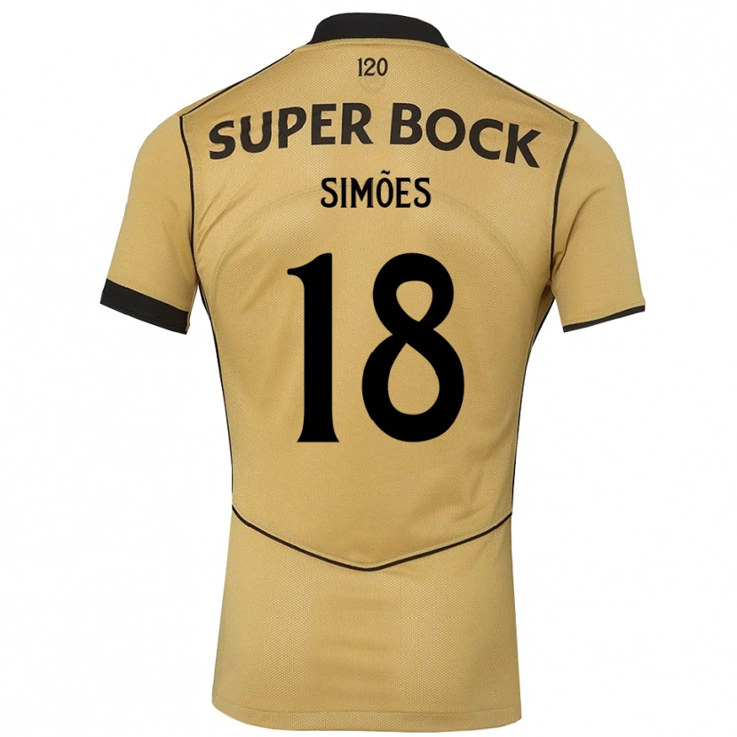 Danxen Criança Camisola Francisco Simões #18 Goldenrod Preto Alternativa 2026/27 Camisa