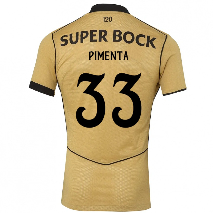 Danxen Criança Camisola Carolina Pimenta #33 Goldenrod Preto Alternativa 2026/27 Camisa