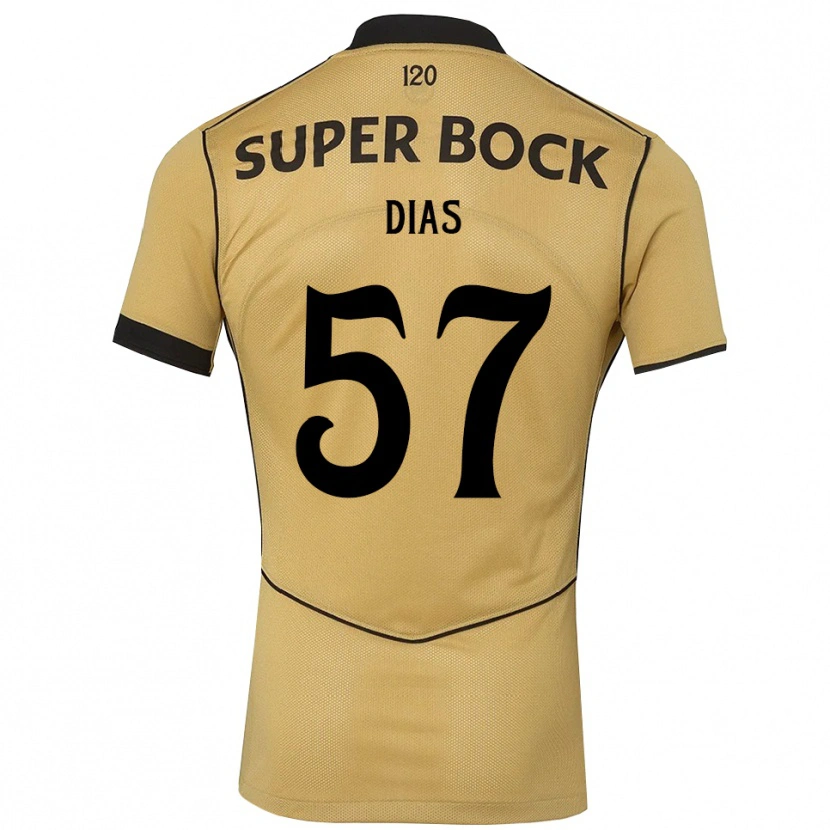 Danxen Criança Camisola Lucas Dias #57 Goldenrod Preto Alternativa 2026/27 Camisa