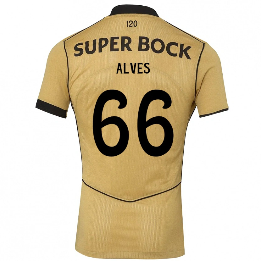 Danxen Criança Camisola Miguel Alves #66 Goldenrod Preto Alternativa 2026/27 Camisa