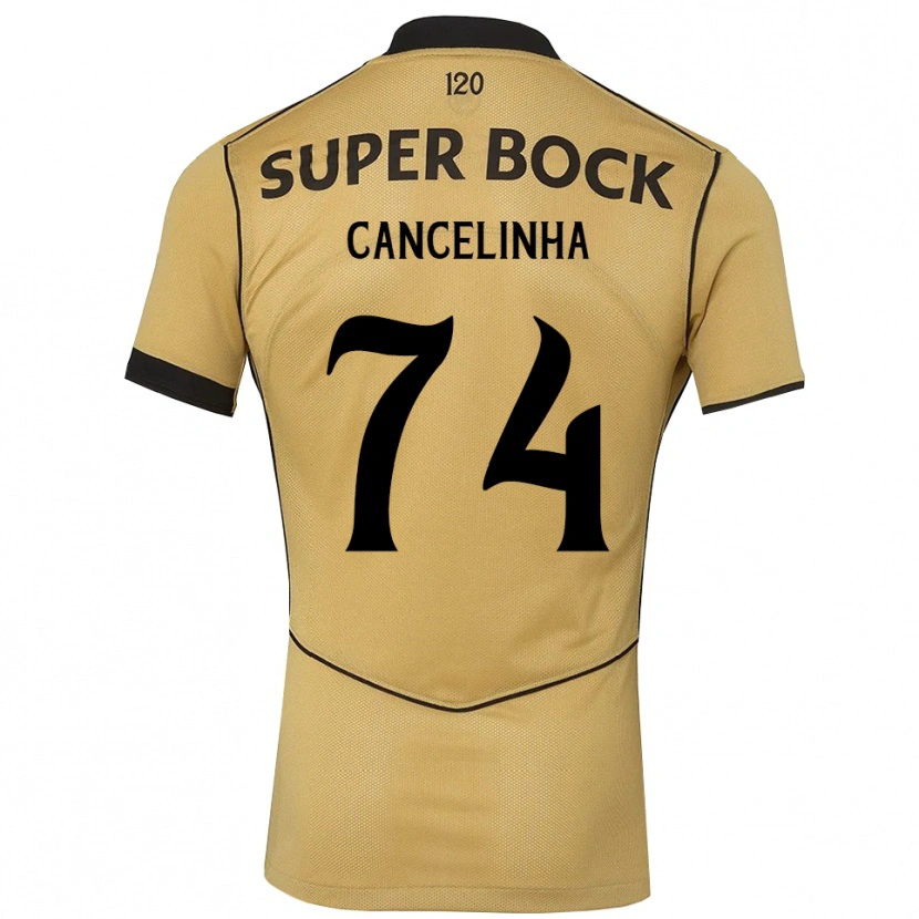 Danxen Criança Camisola Érica Cancelinha #74 Goldenrod Preto Alternativa 2026/27 Camisa