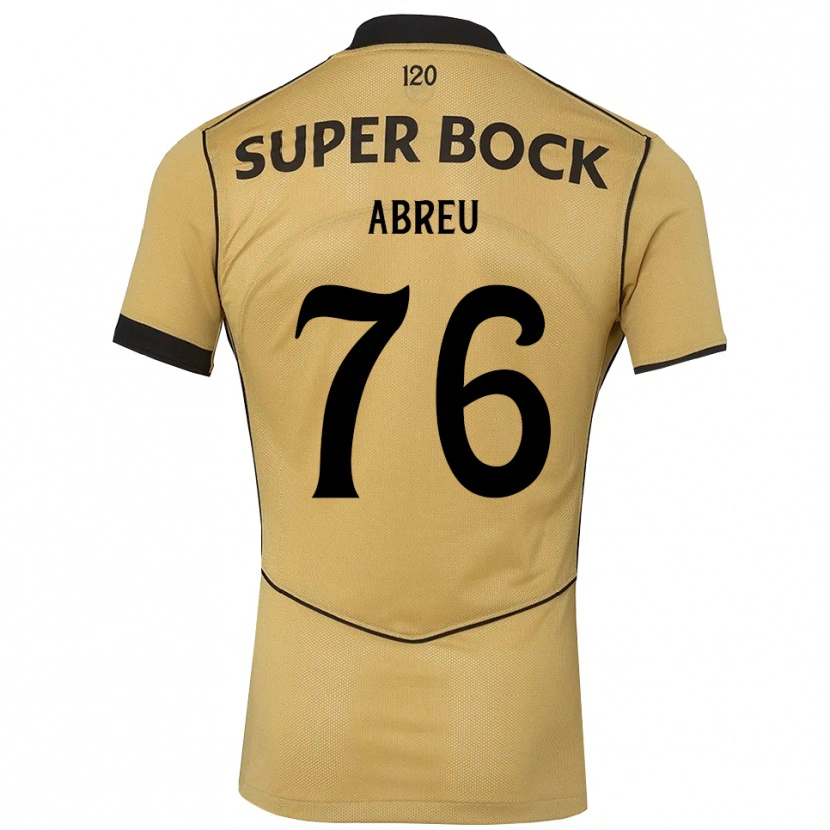 Danxen Criança Camisola Diogo Abreu #76 Goldenrod Preto Alternativa 2026/27 Camisa