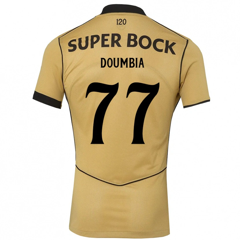 Danxen Criança Camisola Issa Doumbia #77 Goldenrod Preto Alternativa 2026/27 Camisa