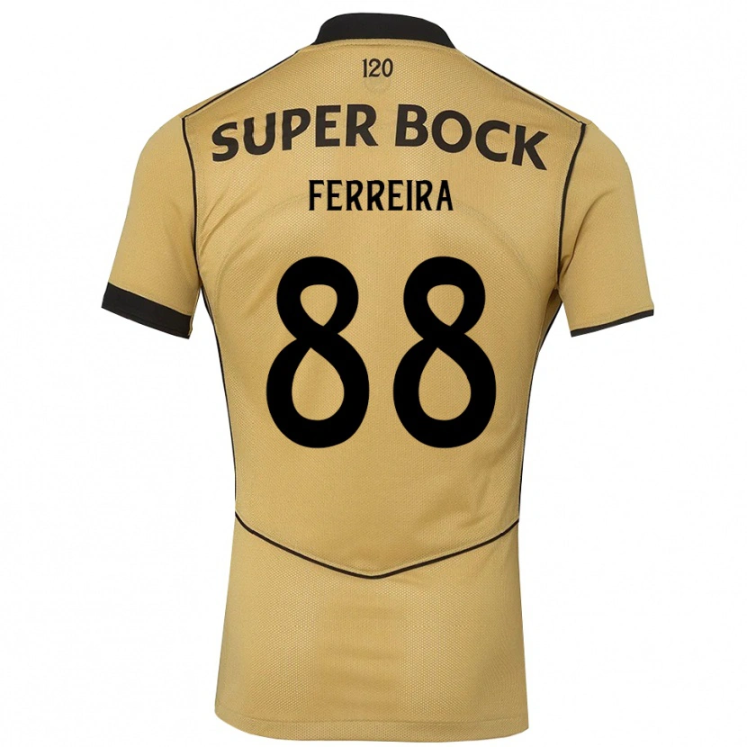Danxen Criança Camisola Tiago Ferreira #88 Goldenrod Preto Alternativa 2026/27 Camisa