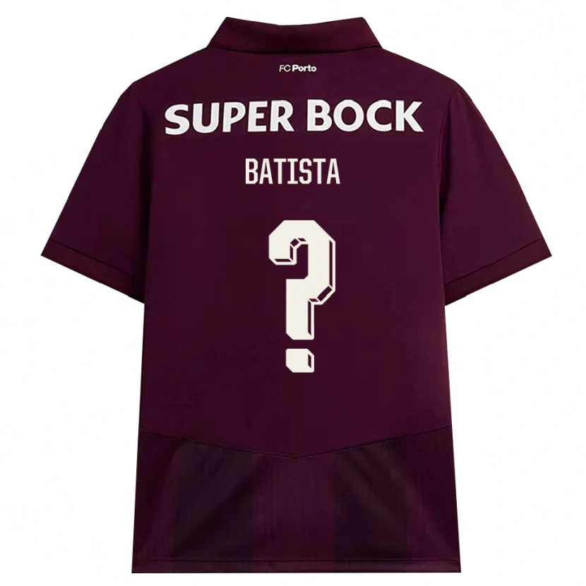 Danxen Criança Camisola Fábio Batista #0 Borgonha Branco Alternativa 2026/27 Camisa