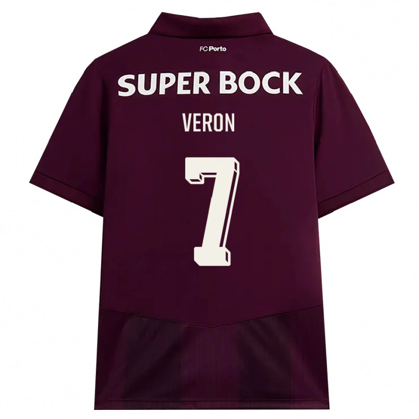 Danxen Criança Camisola Gabriel Veron #7 Borgonha Branco Alternativa 2026/27 Camisa