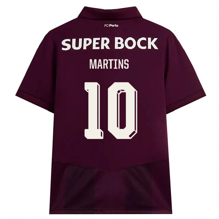 Danxen Criança Camisola Eduardo Martins #10 Borgonha Branco Alternativa 2026/27 Camisa