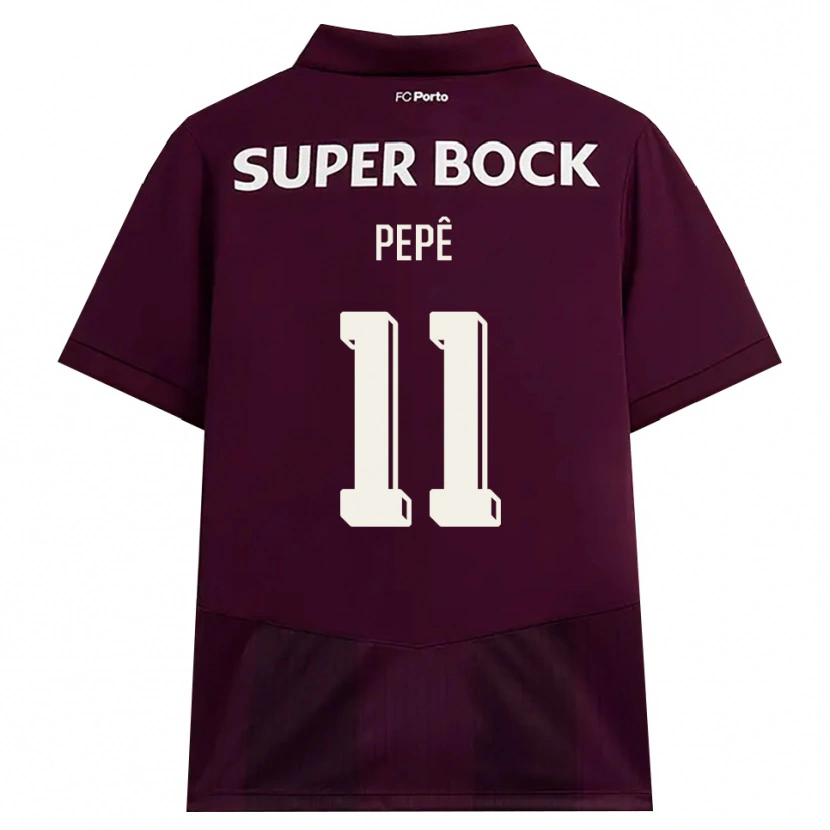 Danxen Criança Camisola Pepê #11 Borgonha Branco Alternativa 2026/27 Camisa