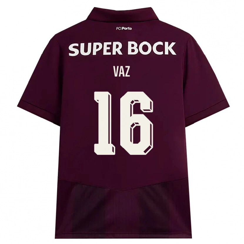Danxen Criança Camisola Matilde Vaz #16 Borgonha Branco Alternativa 2026/27 Camisa