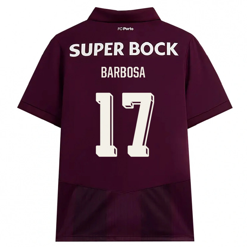 Danxen Criança Camisola Rúben Barbosa #17 Borgonha Branco Alternativa 2026/27 Camisa