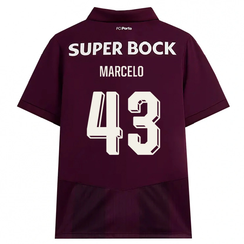 Danxen Criança Camisola Joao Marcelo #43 Borgonha Branco Alternativa 2026/27 Camisa