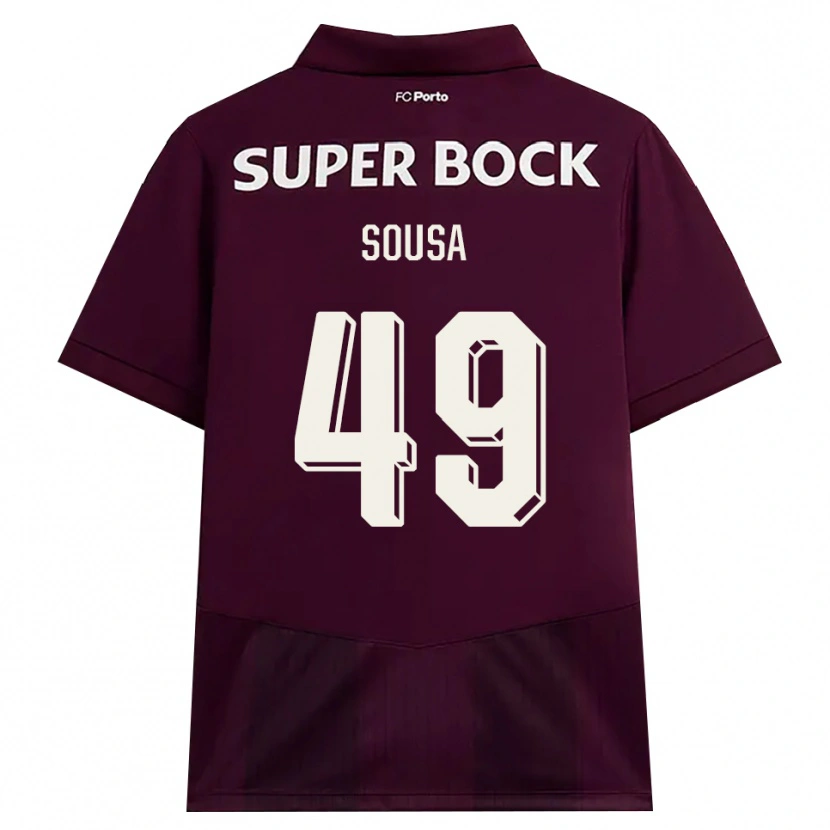 Danxen Criança Camisola Gonçalo Sousa #49 Borgonha Branco Alternativa 2026/27 Camisa