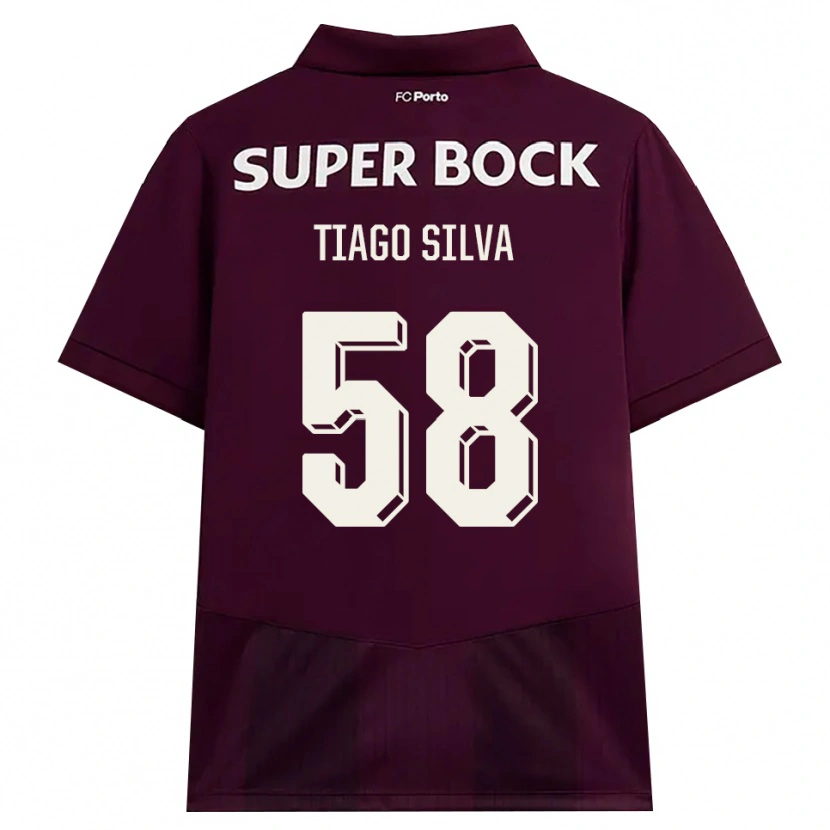 Danxen Criança Camisola Tiago Silva #58 Borgonha Branco Alternativa 2026/27 Camisa